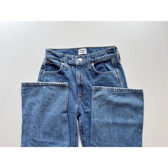 Aritzia SUNDAY BEST Jupiter 90's Medium Blue High Rise Wide Leg Jeans, Size 2 - Picture 8 of 16